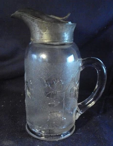 Forest syrup pitcher Ivy in snow Cooperative Flint glass   P3 - Picture 1 of 6