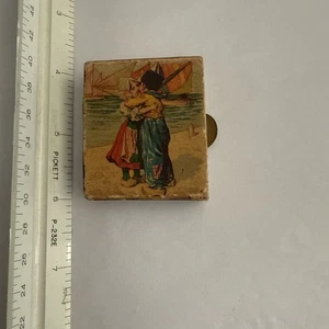 Vintage Miniature Matchbox w/matches Boy Girl Dog Cat Made In Italy 🇮🇹 - Picture 1 of 10
