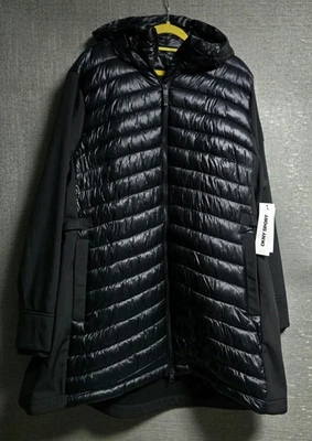 DKNY SPORT Womens Quilted Mixed Waterproof Full Zip Black, Size: UK-20/ EUR- 46 - Image 1 of 4