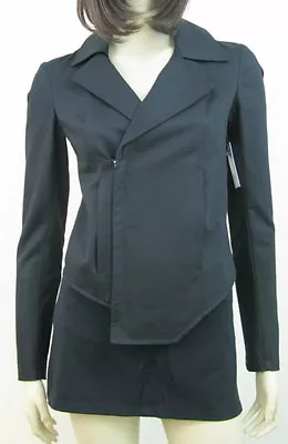 Helmut Lang Black Cropped Motorcycle Jacket  P 0  - Image 1 of 4