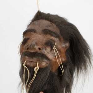¡Réplica! Colgante de espejo cabeza retráctil Shrunken Head Tsantsa Ecuador Jivaro decoración - Imagen 1 de 2