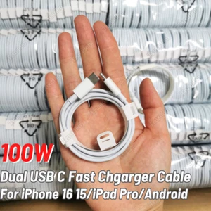 Wholesale 100W USB C Type C Fast Charger Cable For iPhone 16 15 iPad MacBook Pro - Picture 1 of 8