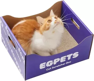 Katzenkratzbox aus Karton für Katzen im Innenbereich mit extra großem Kratzbrett - Bild 1 von 9