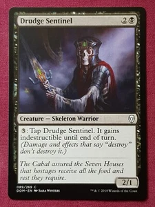 Magic The Gathering DOMINARIA DRUDGE SENTINEL black card MTG - Picture 1 of 2