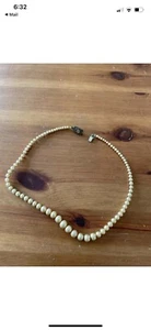 vintage faux pearl necklace with sterling silver clasp 16” - Picture 1 of 4