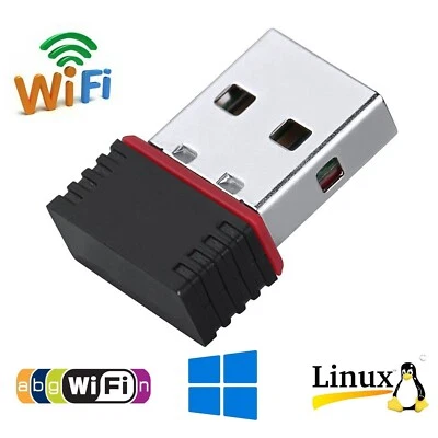 Adaptador de tarjeta receptora de red LAN WiFi nano inalámbrico USB 2.0 DBIT 300 MBPS PARA PC - Imagen 1 de 2