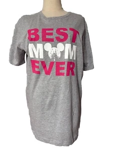 Disney Parks Best Mom Ever Women’s Large Mickey Mouse Grey/pink Disneyland - Picture 1 of 9