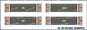 83 CHEVY SILVERADO (WHITE TONER) DECALS  FOUR GRILLS - Picture 1 of 1