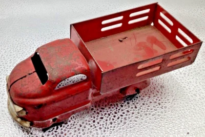 老式 Wyandotte 或 Marx 压钢玩具自卸车带橡胶车轮 1930 年代 t42 — 第 1/4 张图片