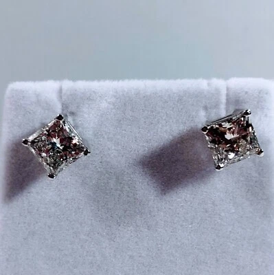 3.01 Ct 14K Solid White Gold  Certified Lab Grown Diamond Earrings, SALE  - Image 1 of 4