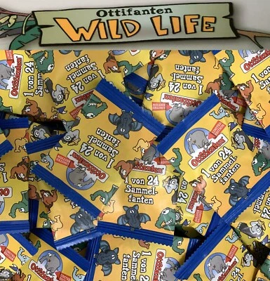 100 ungeöffnete Tütchen Edeka Ottifanten Wild Life ovp!!!