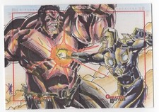 Red Hulk/Nova Marvel Greatest Battles Puzzle Sketch Cards Mark Morales Felix 1/1