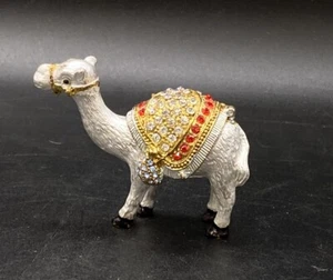 Jeweled Enamel Camel with Hump Trinket Box Vintage - Picture 1 of 9