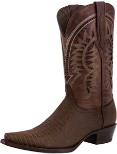 Herren Cognac Eidechse Cowboystiefel Leder Muster Western Spitz zulaufend - Bild 1 von 5