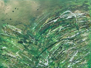 SUPERB ORIGINAL RACHEL MCCULLOCK "Argentum Wave XIX" ABSTRACT PAINTING - Picture 1 of 2