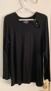 Torrid Women’s Plus Black O Ring Detail Supersoft Longsleeve Top Size 1X ECU - Picture 1 of 4