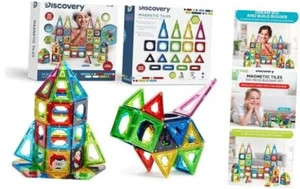 Discovery 100-Piece 3D Magnetic Tile Set [Amazon Exclusive] 100 Tiles - Picture 1 of 7