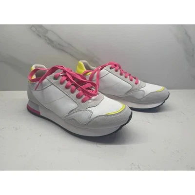 Zapatillas Geox Mujer Talla 10 Cuero Doralea Blanco Rosa Caliente Neón Foto 1 de 4
