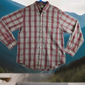 Haggar Red Plaid Long Sleeve Shirt Mens Large - Picture 1 of 11