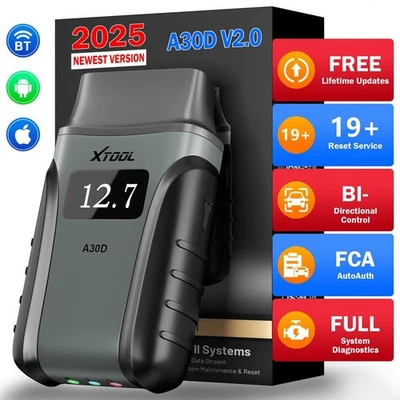 XTOOL A30D V2.0 OBD2 Diagnosegerät Bidirektionaler vollständiger Systemscan FCA