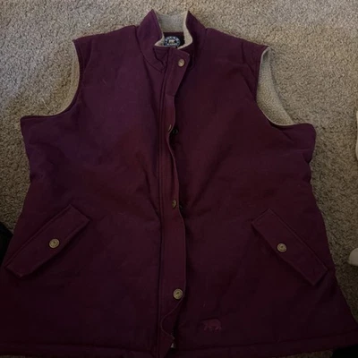 Polar King by Key women's Berber-lined quilted vest in plum - Image 1 of 4