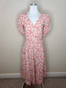 Vintage Laura Ashley geblümtes Midikleid Größe 8 US 10 UK Landhaus Puffärmel Taschen - Bild 1 von 10