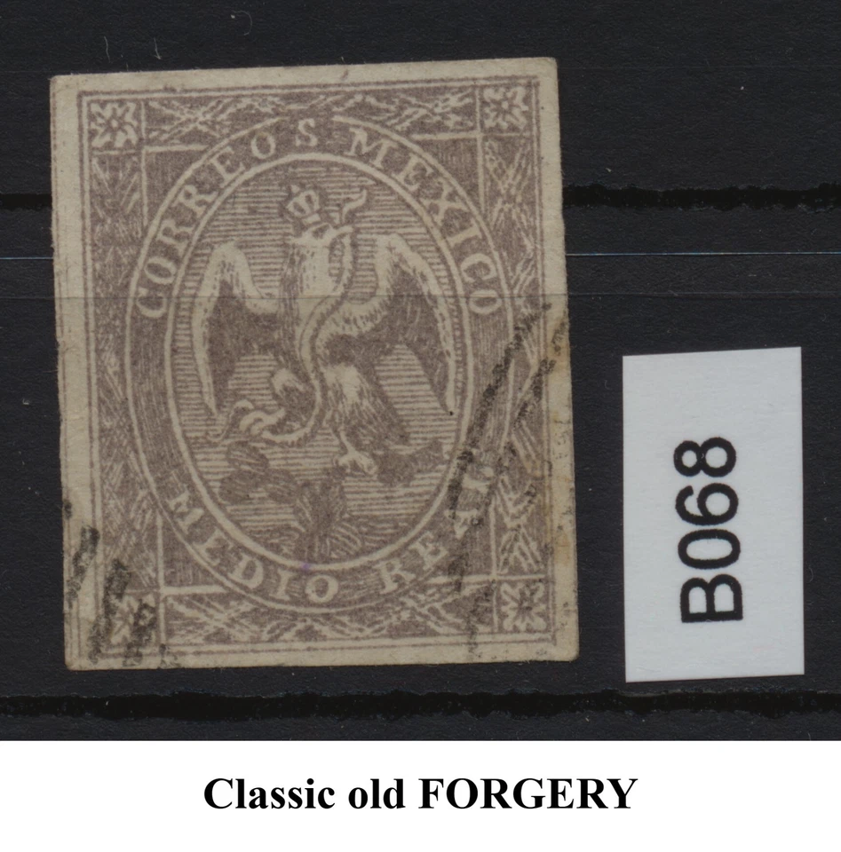 FOLSIFICACIÓN de México 1868 - medio violeta real, B068 Foto 1 de 1