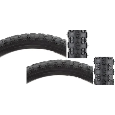 Pack of 2 Sunlite MX3 14x2.125 Clincher Wire TPI 40 Black/Black Reflective BMX - Image 1 of 2