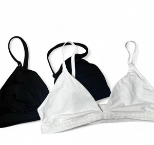 Set of 2 Pink Victoria's Secret Black Script Base Stretch Triangle Bralette Bra - Picture 1 of 8