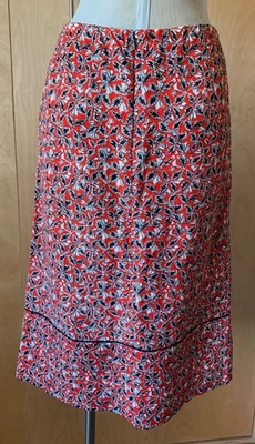 MARNI Summer 2013 linen blend red black floral skirt size 42 EUC! Made in Italy - Image 1 of 4