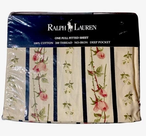 Rare! Nwt Ralph Lauren Katia Rose “FULL” Fitted Sheet RoseBuds New Old Stock - Picture 1 of 6