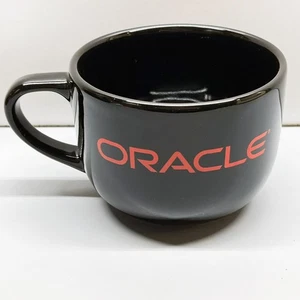 Taza de té de café Oracle Big cerámica tazón de sopa negro con logotipo rojo computadora nerd geek - Imagen 1 de 17