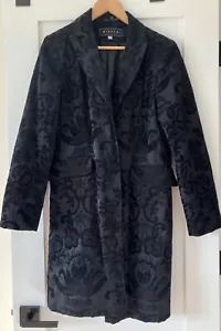 Vintage Giacca Gallery Chenille Black Floral Tapestry Coat Jacket Medium - Picture 1 of 4