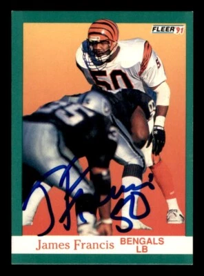 1991 Fleer Football #20 James Francis Signed Autograph (no COA) - Image 1 of 2
