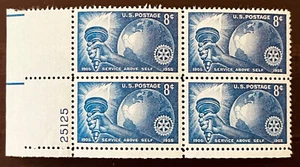 US Sc# 1066 8c Rotary International Plate Block M VLH VF 1955 FREE Shipping - Picture 1 of 2