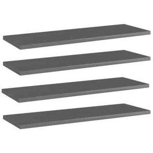 vidaXL Bookshelf Boards 4 pcs High Gloss Grey 60x20x1.5 cm Engineered Wood - Picture 1 of 5
