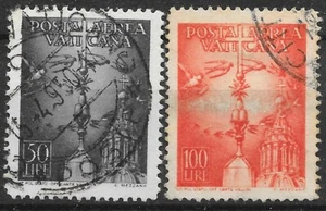 VATICAN : PAIRE POSTE AERIENNE N° 14/15 OBLITERATIONS CHOISIES - Picture 1 of 1