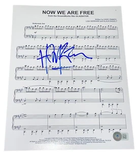 Hans Zimmer Signed Autograph Now We Are Free Gladiator Sheet Music Lyric BAS X1 - Imagen 1 de 2