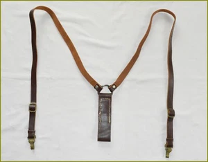 Bulgarische Armee Grenzschutz Leder Harness Y-Riemen Gürtelhalter - Bild 1 von 3