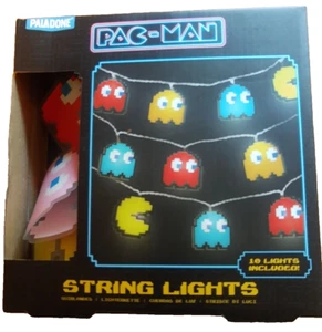 Pac Man String of 10 Lights Mancave Game Rec Room Retro 80's Paladone Boxed - Picture 1 of 9