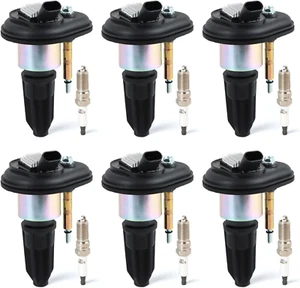 6PCS UF303 Ignition Coils Pack & LTR5GP Spark Plugs Compatible with Chevy Trailb - Picture 1 of 12
