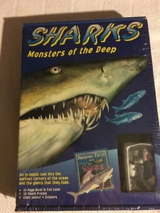 Sharks: Monsters of the Deep-32 Page Book, 3DPuzzle, Stickers-NEW in Shrink Wrap - Picture 1 of 2