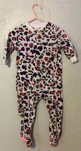 Baby Girl 12 Months Sleeper Leopard Print Multicolor Healthtex - Picture 1 of 5