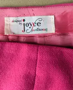 Vintage 60's Joyce Sportswear Hot Pink Cigarette-style Wool Pants w/back zipper - Picture 1 of 15