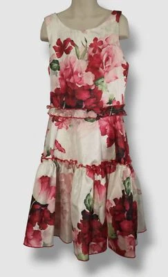 $218 Zoe Ltd Vestido Sin Mangas Blanco Estampado Floral Niños Niñas Talla 16 Foto 1 de 3