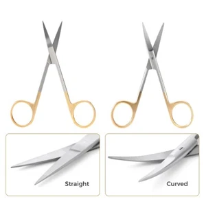Dental Tooth Surgery Scissor Straight/Curved Tip Medical Steel Instrument 11.5cm - Picture 1 of 26