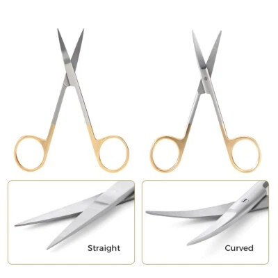 Dental Sugical Scissor Straight/Curved Tip 4.5'' Stainless Steel Autoclavable - Image 1 of 3