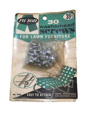 De colección Ru/Son 30 Tornillos de Arandela para Silla de Césped Correas Re-Web Kits 39 centavos Foto 1 de 4
