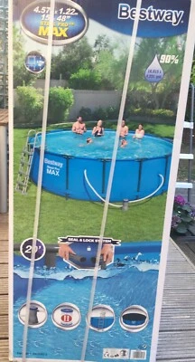 Bestway Steel Pro Max Frame Pool Komplett-Set 457 x 122 cm 16015Liter Rund 56786 - Bild 1 von 3