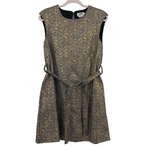 Molly Bracken Dress Womens Small Black Gold Metallic Sleeveless Officecore - Picture 1 of 7